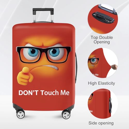 ANNA QUEEN Red Don\'t touch me Travel Luggage Cover Suitcase Protector Suitcase Cover Anti-Scratch,Stretchable Fit for 18-32Inch Luggage,Travel Bag Cover Washable S(fits 18-21inch suitcase) - Thumbnail 3