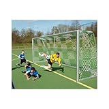 EINFACH ZU MONTIEREN: Praktische Spannleine im Lieferumfang ermöglicht eine unkomplizierte und schnelle Befestigung des Fußballnetz Schachbrettmuster am Torrahmen für sofortige Einsatzbereitschaft
