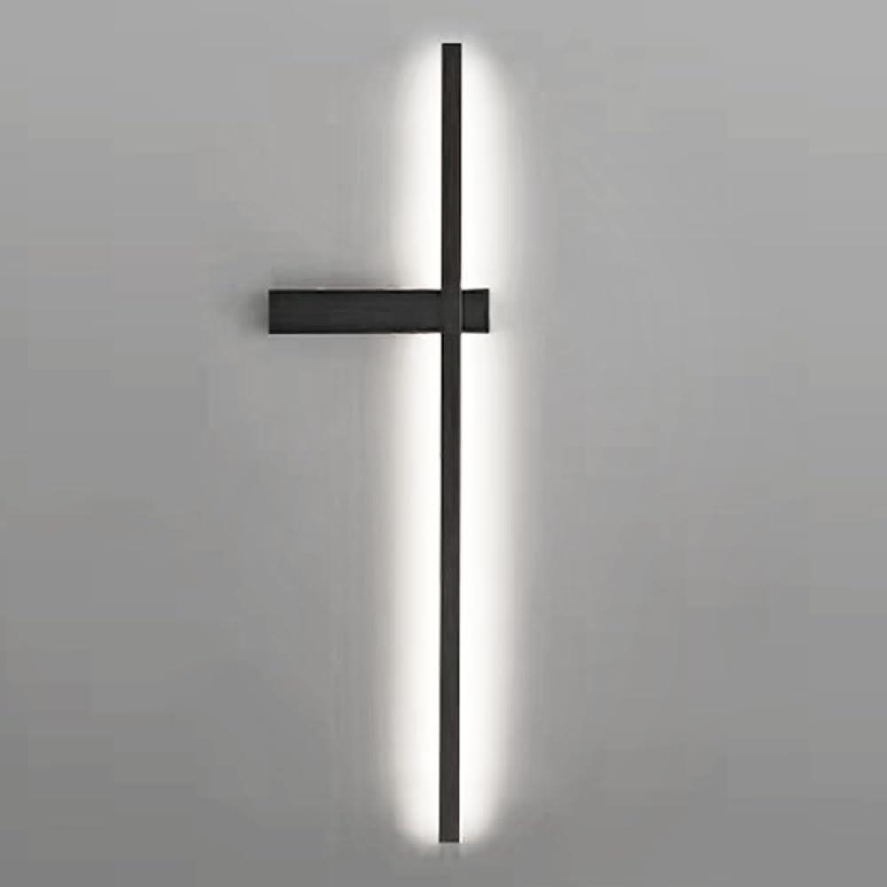 FZQSXAZU Modern Minimalist Black LED Wall Sconce - ometric Wired Lighting Fixture for Living Room, Bedroom, Hallway, Stairs Indoor Illuminat Decor
