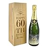 Buy a Personalized 75cl Champagne Bottle in an Engraved Wooden Box – Perfect 60th Birthday Gift for Him or Her – English Pewter Company Sheffield, England