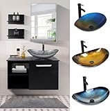 Design funzionale: la mensola a parete aperta offre un rapido accesso agli oggetti di uso quotidiano e spazio per le decorazioni. Specchio luminoso e grande con un design moderno, elegante e semplice.