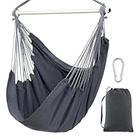Ohuhu Hängesessel Outdoor XL, Hängesessels ohne Gestell bis 150 kg - outdoor sessel für Erwachsene & Mädchen, Indoor & Outdoor für Garten, Balkon, Schlafzimmer, Dunkelgrau, Ohne Accessoires und Kissen