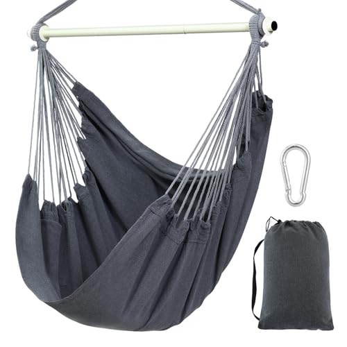 Ohuhu Hängesessel Outdoor XL, Hängesessels ohne Gestell bis 150 kg - Outdoor Sessel für Erwachsene & Mädchen, Indoor & Outdoor für Garten, Balkon, Schlafzimmer - Hellgrau
