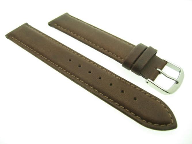 Bracelet Mona cuir marron foncé 16 mm XL, l'excellence de l'horlogerie