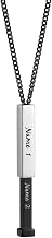 Personalized Name Bar Pendant Necklace for Women & Men, Custom Engraved Name Necklace with Chain, Minimalist Vertical Rectangular Bar Design, Stylish Couple Gift, 1 Piece