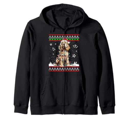 Suéter navideño Feo de Cocker Spaniel, Divertido para Perros Sudadera con Capucha