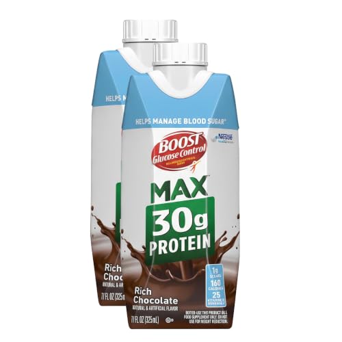 BOOST Glucose Control Max 30g Protein Nutritional Drink,Rich Chocolate,11 Fl Oz,Packaging May Vary,(Pack of 24)