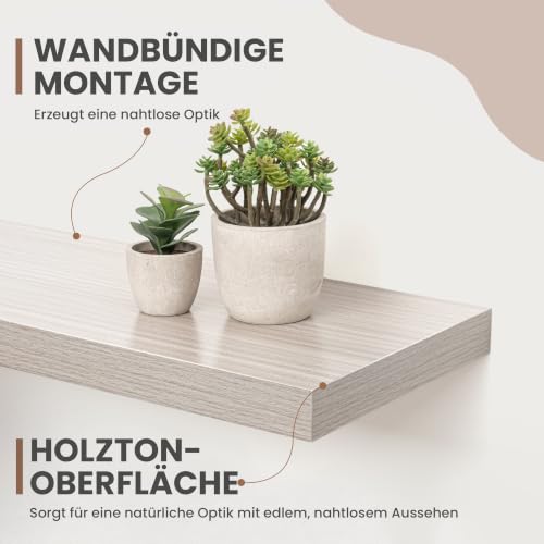 60 cm Schweberegale 2er Set, 19,5 cm tiefe Grau Wandregale – Ansicht 6