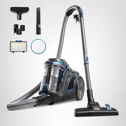 Vacmaster CC0501 Ultra Silent Bagless Canister Vacuum Powerful Cleaner with HEPA Filtration, One-Touch Release Dust Cup, Built-in Dust Tool & Retractable Cord for Low-Pile Carpet and Hard Floor