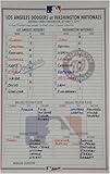 May 5th, 2014 Washington Nationals VS Dodgers Line Up Card Greinke Zimmerman - MLB Game Used Lineup Cards