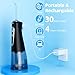 Water Flosser,300ML Water Pulse flossers-5 Modes&6 Replaceable Jet Tips for Teeth Cleaning and Flossing,Rechargeable (Black)