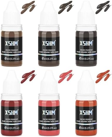 ATOMUS Micro-Blading Pigment 8ml 0.27fl.oz Eyebrow Lip Eyeliner Tattoo Natural Plant Ink (6 Colors)
