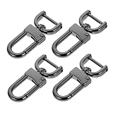 AKOOSY Hebillas Metálicas para Correa de Bolso 4 Piezas, Color Negro, Desmontables, Accesorio para Reparación de Equipaje y Maleta, Uso Manualidades y Costura, Tamaño 1.6 Cm