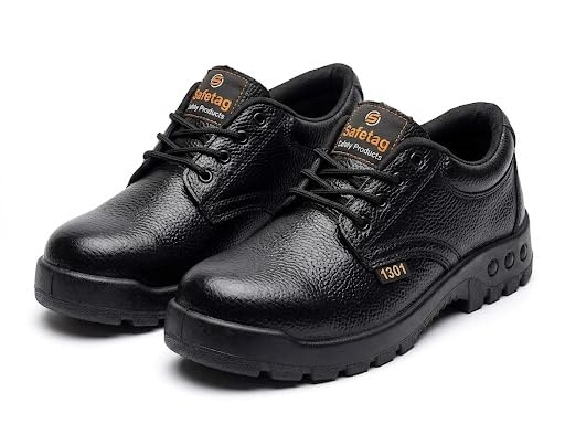 Men's Safety Shoes | Cushioned Footbed | Puncture Proof | Comfortable Fit | Steel Toe Footwear | Leather Safety Shoes for Men | Black, Leader-image-25