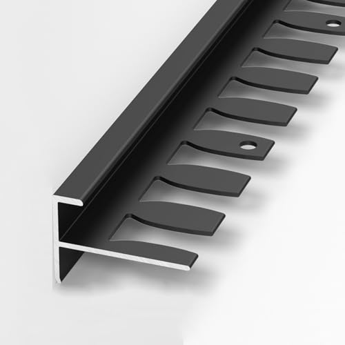 Profilé de bord d'escalier en métal, protection d'angle pliable en forme de F en aluminium pour escaliers et sols – 3 pièces x 0,9 m de long pour marches stratifiées, parquets et carrelages