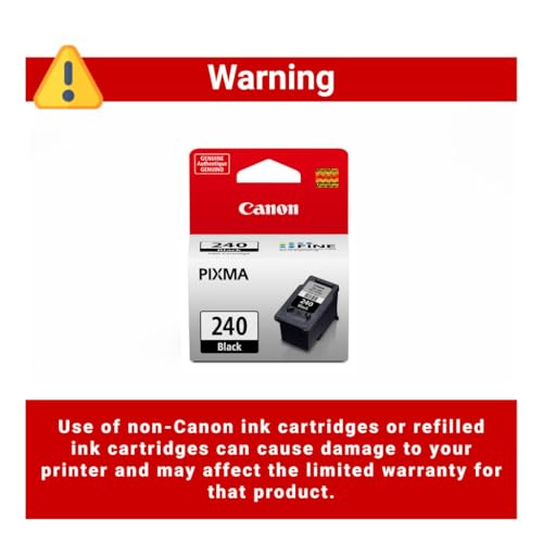 Image of Canon PG-240 Black Ink Cartridge - 2 Pack | Compatible PIXMA MG3620, MG3520, MX532, MX472, TS5120 & More | Standard Yield Black Ink for Crisp, Professional Prints