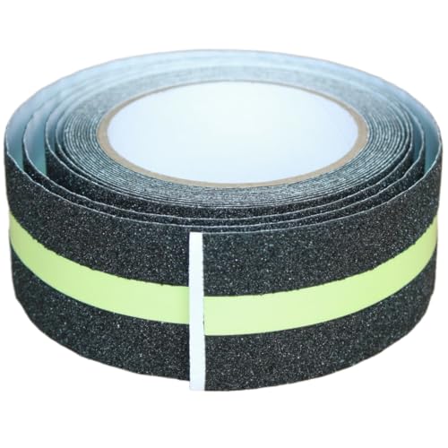 Image of Anti Slip Tape 2 Inch Wide, Waterproof Grip Adhesive Tape, Heavy Duty High Traction Friction for Indoor /Outdoor Steps (33 Ft /Black-Glow).