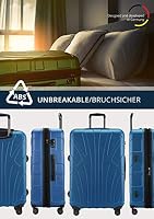 SUITLINE großer Hartschalen-Koffer Koffer Trolley Rollkoffer XL Reisekoffer, TSA, 76 cm, ca. 96-110 Liter, 100% ABS Matt, Cyanblau – Ansicht 4