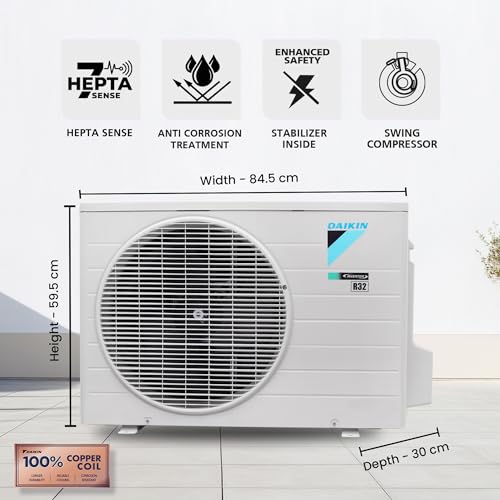 Image of Daikin 2.0 Ton 3 Star Inverter Split AC (Copper, PM2.5 Filter, FTKL71XV16, White)