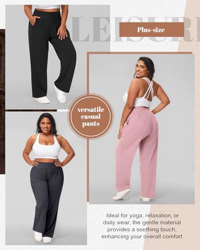 Pantalon de yoga grande taille fluide aux finitions soignées