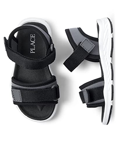 The Children's Place Toddler Boys Sandals, Black/Grey, 6 #TOP2