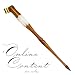 Wooden Calligraphy Oblique Nib Pen Holder with White Horn, Gold Lining, Extra Comfortable Grip, Removable Multi-fit Brass Flange Dip Pen No Box No Nib by Penmen United (Wood and White Horn)
