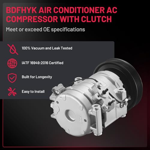 BDFHYK Air Conditioning A/C Compressor 98307 Compatible with Acura MDX 2003-2006, TL 2004-2008, Compatible with Honda Accord 2003-2007, Odyssey 2005-2007, Pilot 2005-2008, Ridgeline 06-08