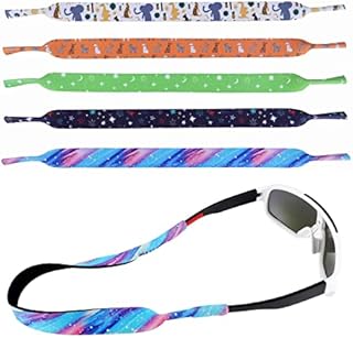 Thboxes 5 Pcs Sports Sunglasses Straps, Neoprene Elastic Cord Glasses Head Bands Rope, Anti-Slip Stretchy Floating Glasses Chain for Men Women Outdoors Sports Water Activities