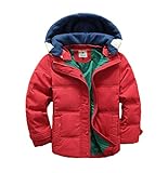 Vinmin Kids Winter Latest Thicken Hooded Jacket Warm Quilted Coat Casual Outdoor Cool Cute for Boys Girls Autumn Spring