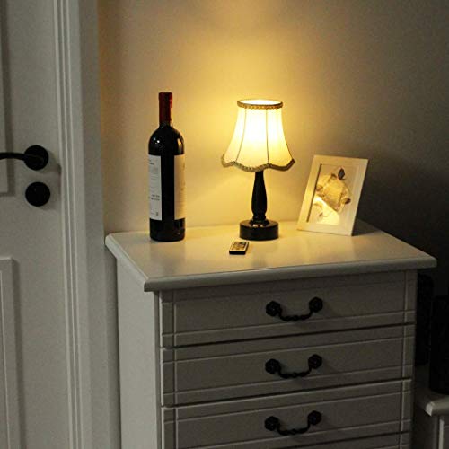 Wralwayslx Usb Power Small Table Lamp With Remote Control,Warm&Cold 2W Led,Dimmable Beside Desk Lamps With Built In Bulb, Best For Bedroom, Office, Living Room With Plastic Base And Fabric Shade #TOP5