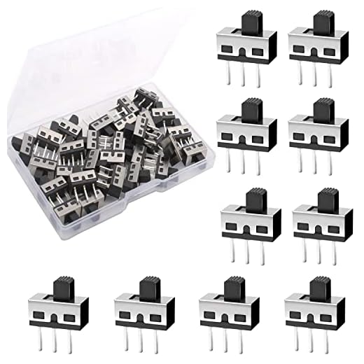 RUNCCI-YUN 30 Stück Vertikaler Schiebeschalter, 3-polig, 2 Positionen, SPDT, 1P2T, Mikroschalter, Mini-Panel, 0,5 A, 50 V DC, PCB, Schiebeschalter, 5 mm