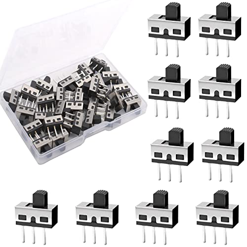 RUNCCI-YUN 30pcs Mini Interrupteur à Glissière 3 Broches 2 Positions 1P2T SPDT Panneau Commutateur à Glissière, Micro Interrupteur à Glissière Vertical AC 125V 2A, 5 mm
