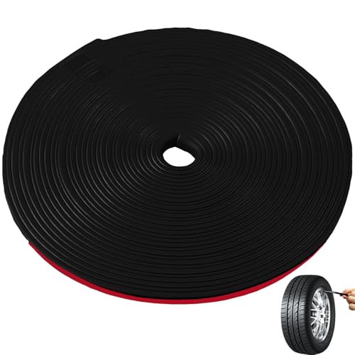 8 M Auto Rad Schutzring, Kantenschutz Autotür, Gummi Dekoration Streifen, Kantenschutz für Bleche, Auto Felgenschutz Dekorstreifen für Auto Felgen, Felgenschutz, Rad Dekoration (Schwarz)