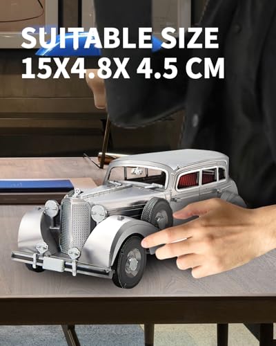 Piececool 3D Puzzles for Adults, Bulletproof Sedan 770k Metal Model Kits, Car Building Kit DIY Puzzle Set, Christams Gifts -154 Pcs - Image 6