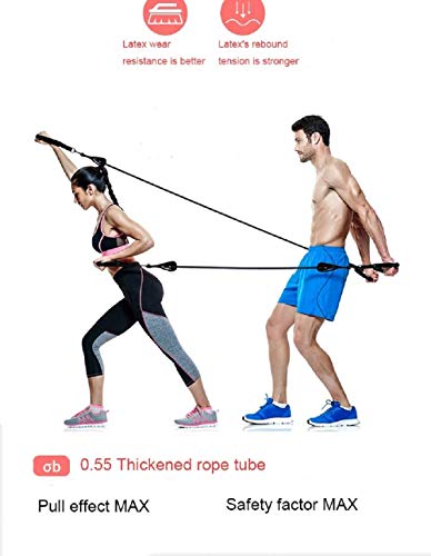 Resistance Bands Set -【2021 Upgraded】 DUMSAMKER Exercise Bands with Handles, Ankle Straps, Door Anchor and Guide Book - for Men Women Home Workouts and Resistance Training - 100% Life Time Guarantee