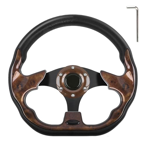 Golf Cart Steering Wheel, Fit EZGO TXT RXV, Club Car DS Precedent Tempo, Yamaha G2-G29 Most Golf Cart, Universal Golf steering Wheel, Ergonomic Design, D Shape Design