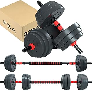 AJUMKER Dumbbells Barbell Set 20KG With Connecting Rod, Dumbbells Barbell Set,Adjustable Dumbbells set, Adjustable Lifting Training Set for Men and Women, Body Workout Home Gym Home Heavy Dumbbells