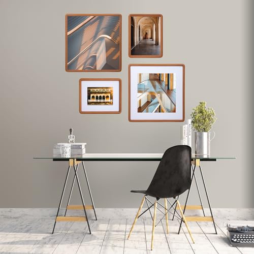 OUBOXDPF 24x36 Picture Frame with Mat for 20x30 Photos, Teak Rounded Edge by OUBOXDPF - Used condition - Image 7