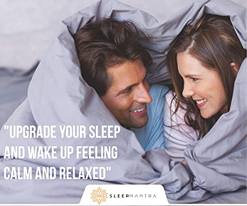 Cooling Weighted Blanket For Adults - (20Lb, Queen/Full, 60"X80"), Thick Quilted, Breathable Pre-Washed Microfiber Fabric, Natural Glass Beads For Calming, Restful Sleep, Sleep Mantra (Gray) #TOP3