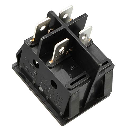 Uxcell 5Pcs Ac 16A/125V 16A/250V 4 Terminal 2 Position Boat Dpst Rocker Switches Black #TOP4