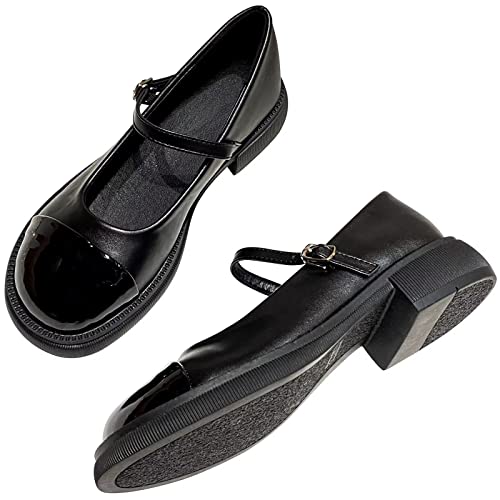 TN TANGNEST Women's Mary Jane Shoes Cute Round Toe One-Shaped Strap Platform Uniform Dress Shoes4