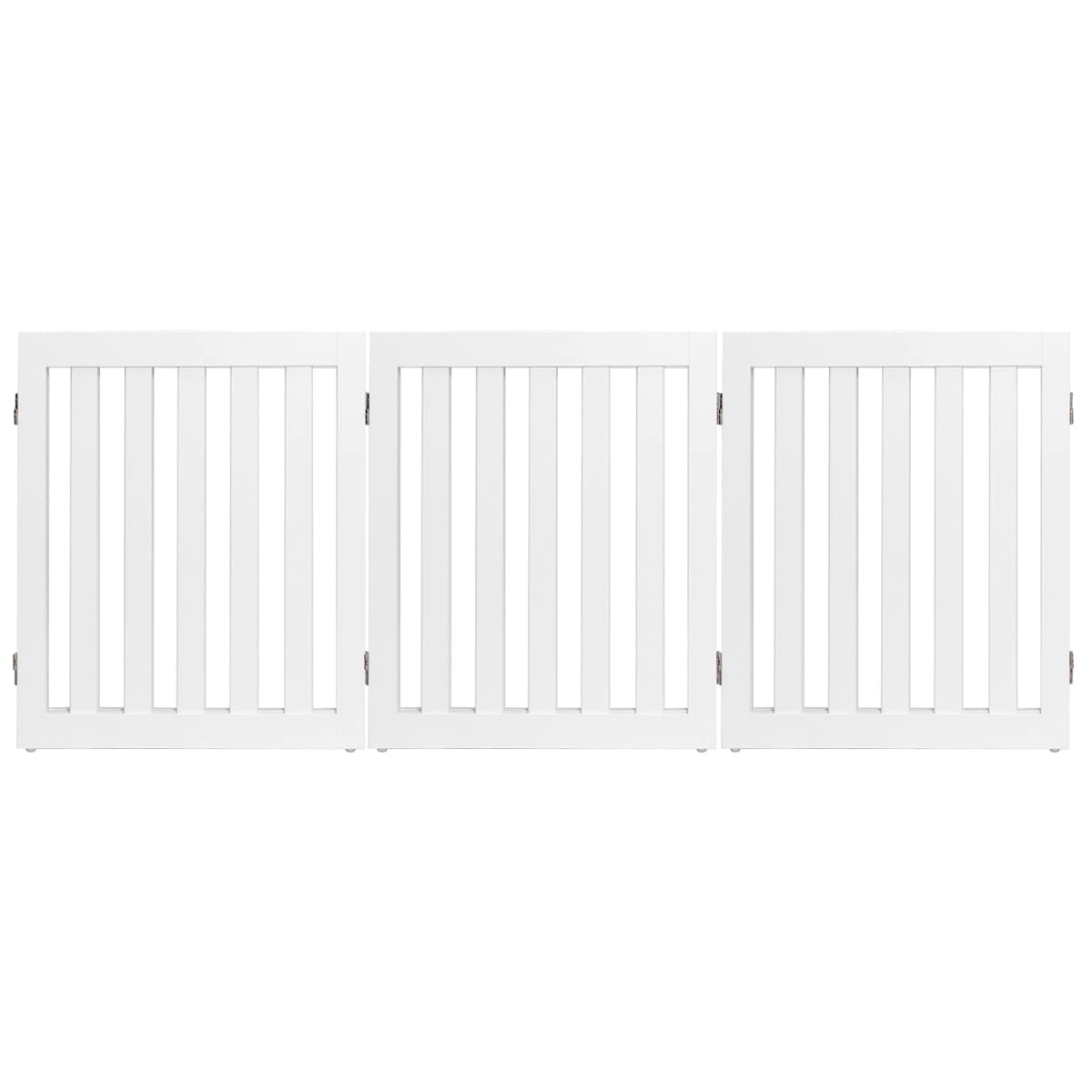 GOPLUS Barrière de Sécurité Pliable en MDF, 2/3/4/5/6 Barrière de Protection, Grille de Sécurité avec Coins Arrondis, pour Animaux Chiens Chats, Porte/Escalier (3 * 60x50cm, Blanc)