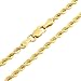 Nuragold 10K Real Yellow Gold Solid Rope Diamond Cut Chain Bracelet 7