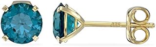 Aeon Jewellery Birthstone Stud Earrings | 9ct Yellow Gold & Cubic Zirconia Diamond | Polishing Cloth Included | Gifts for Birthdays & Special Occasions for Women | 4 Pronged Stone