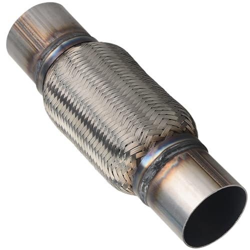 2pcs Heavy Duty Exhaust Flex Pipe Stainless Steel Double Braid 2.25\"x 6\" Overall Length 10\" Long