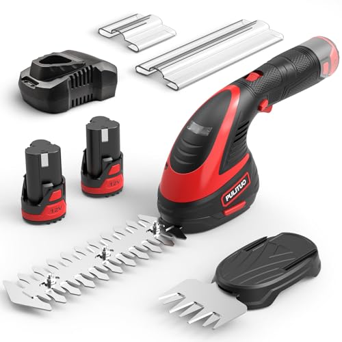 Image of 12V Max 2-in-1 Cordless Hedge Trimmer & Grass Shear with 2x 2.0Ah Batteries & 1H Fast Charger, 1kg Lightweight Handheld Shrub Trimmer, Hedge Cutter & Bush Cutter for Garden Edging & Pruning