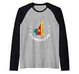 Cameroon Fans Team Fussball, Flagge und Bordüre, Fußball Raglan