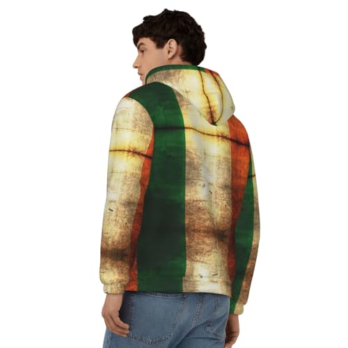 Sweats à capuche à fermeture éclair pour hommes veste polyester drapeau Irlande - 5
