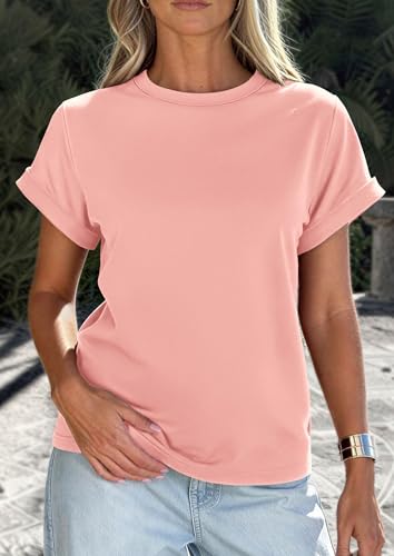 Image of PRETTYGARDEN Womens Summer Tops Short Sleeve Shirts