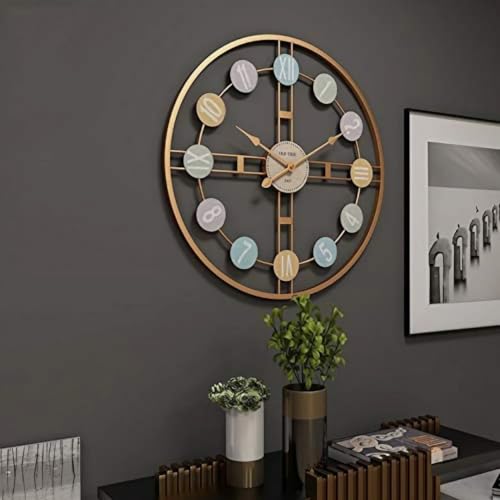 Image of Arabs Modern Metal Wall Clock for Living Room Bedroom Office Kitchen Stylish Designer Big Size Gold 50 CM